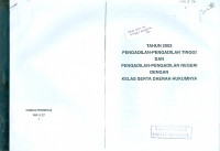 Tahun 2003 pengadilan-pengadilan tinggi dan pengadilan-pengadilan negeri dengan kelas serta daerah hukumnya