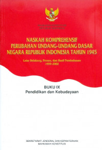 Buku IX pendidikan dan kebudayaan