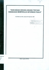 Rancangan undang undang tentang kebebasan memperoleh informasi publik
