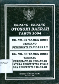 Undang-Undang Otonomi Daerah Tahun 2004