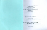 Complaints Procedure Manual : Buku Pedoman Prosedur Pengaduan