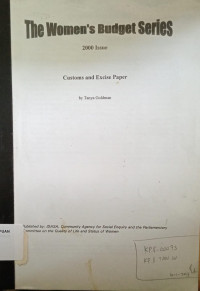 The Women's Budget Series(2000 Issue): Custom and Excise Paper