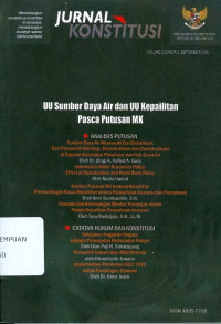 Jurnal konstitusi : uu sumber daya air dan uu kepailitan pasca putusan MK