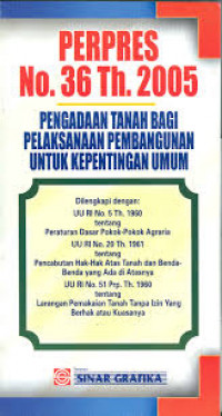 Pepres no.36 tahun 2005: Pengadaan tanah bagi pelaksanaan pembangunan untuk kepentingan umum