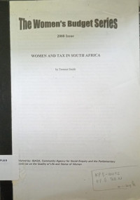 The Women's Budget Series(2000 Issue): Women and Tax In South Africa