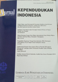 Jurnal Kependudukan Indonesia Vol. 12, No. 1 Juni 2017