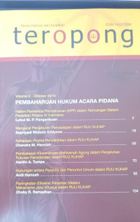 Teropong: Vol. 2 - Oktober 2014: Pembaharuan Hukum Acara Pidana