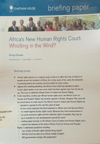 Africa's new human rights court : whistling in the wind?