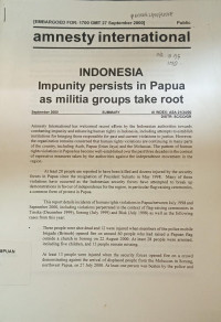 Amnesty International: Indonesia Impunity Persists in Papua as militia groups take root