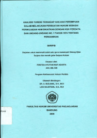 Analisis yuridis terhadap hak-hak perempuan dalam melakukan perbuatan hukum sebagai perwujudan HAM dikaitkan dengan KUH perdata dan undang-undang no 11 Tahun 1974 tentang perkawinan