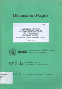 Assessing poverty alleviation strategies for their impact on poor women : a study with special reference to India