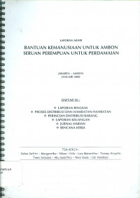 Bantuan Kemanusian untuk Ambon Seruan Perempuan untuk Perdamaian Laporan Akhir