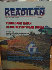 Jurnal Keadilan: Pengadaan Tanah Untuk Kepentingan Umum