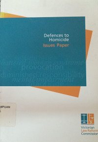 Defences to homicide: Issues paper