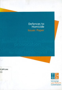 Defences to homicide issues paper