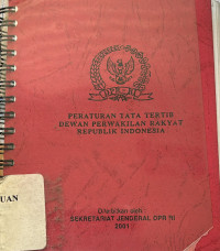 Peraturan tata tertib dewan perwakilan rakyat republik Indonesia