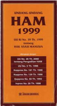 Undang-undang HAM 1999 UU RI No.39 Th. 1999 tentang Hak Asasi Manusia