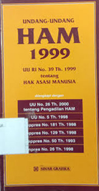 Undang-undang HAM 1999 UU RI No.39 Th. 1999 tentang Hak Asasi Manusia
