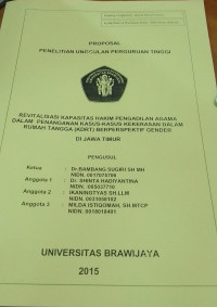 PROPOSAL: Revitalisasi Kapasitas Hakim Pengadilan Agama Dalam penanganan Kasus-Kasus Kekerasan Dalam Rumah Tangga (KDRT) Berspektif Gender di Jawa Timur