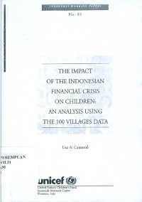 The impact of the indonesian financial crisis on children: an analysis using the 100 villages data