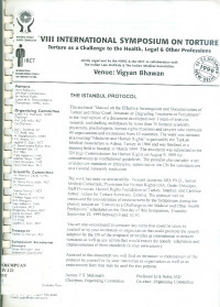 The Istanbul protocol: viii international symposium on torture 22-25 september 1999 New Delhi