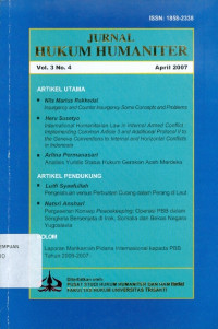 Jurnal hukum humaniter vol 3 No. 4 April 2007