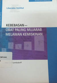 Kebebasan obat paling mujarab melawan kemiskinan