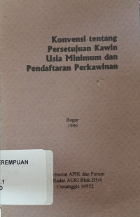 Konvensi tentang persetujuan kawin usia minimum dan pendaftaran perkawinan