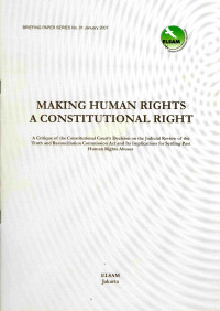 Making Human Rights A Constitutional Right
Menjadikan Hak Manusia sebagai Hak Konstitusional