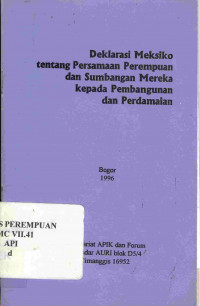 Deklarasi Meksiko tentang Persamaan Perempuan dan Sumbangan Mereka Kepada Pembangunan dan Perdamaian