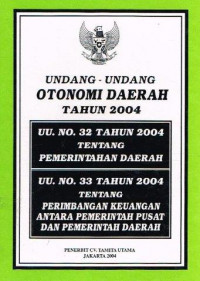 Undang-Undang Otonomi Daerah Tahun 2004
