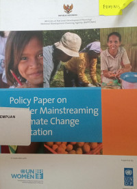 Policy paper on gander mainstreaming in climate change adaptation