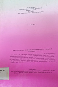 Rancangan undang-undang republik Indonesia nomor tahun tentang anti kekerasan dalam rumah tangga per 8 juli 2002