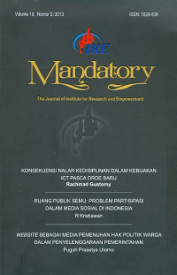 Mandatory  : the journal of institute for research and empowerment