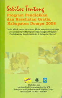 Sekilas tentang program pendidikan dan kesehatan gratis, kabupaten dompu 2008