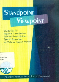 Standpoint viewpoint: guidelines for regional consultations with the united nations special rapporteur on violence against women