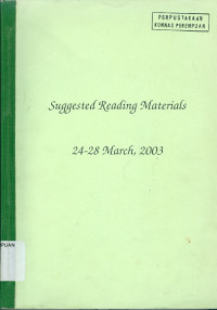 Suggested Reading Materials 24-28 March, 2003