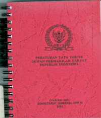 Image of Peraturan Tata Tertib Dewan Perwakilan Rakyat Republik Indonesia