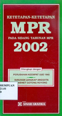 Ketetapan-Ketetapan MPR Pada Sidang MPR 2002