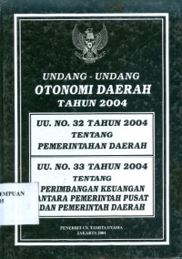 Image of Undang-undang otonomi daerah tahun 2004