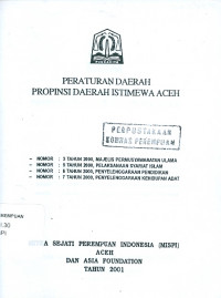 Image of Peraturan daerah propinsi daerah istimewa Aceh