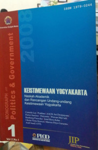 Keistimewaan Yogyakarta: Naskah Akademik dan Rancangan Undang-undang Keistimewaan Yogyakarta