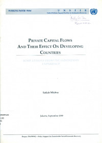 Image of Private capital flows and their effect on developing countries : some lessons from the Indonesian experience