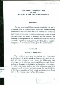 Image of The 1987 constitution of the Republic of Philippines