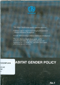 Un-habitat gender policy no. 1