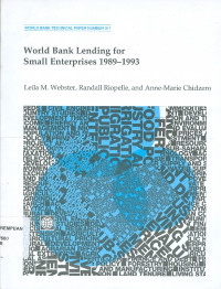 World bank lending for small enterprises 1989-1993