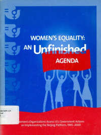Image of Women's equality: an unfinished agenda