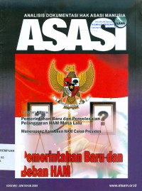 Image of ASASI analisis dokumentasi hak asasi manusia edisi mei-juni tahun 2009 pemerintahan baru dan beban HAM