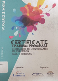 Image of Certificate Training Program: Religion and the Rule of Law in Indonesia and Southeast Asia./a