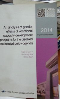 An Analysis Of Gender Effect Of Vocational Capacity Development Programs For The Disabled And Related Policy Agenda